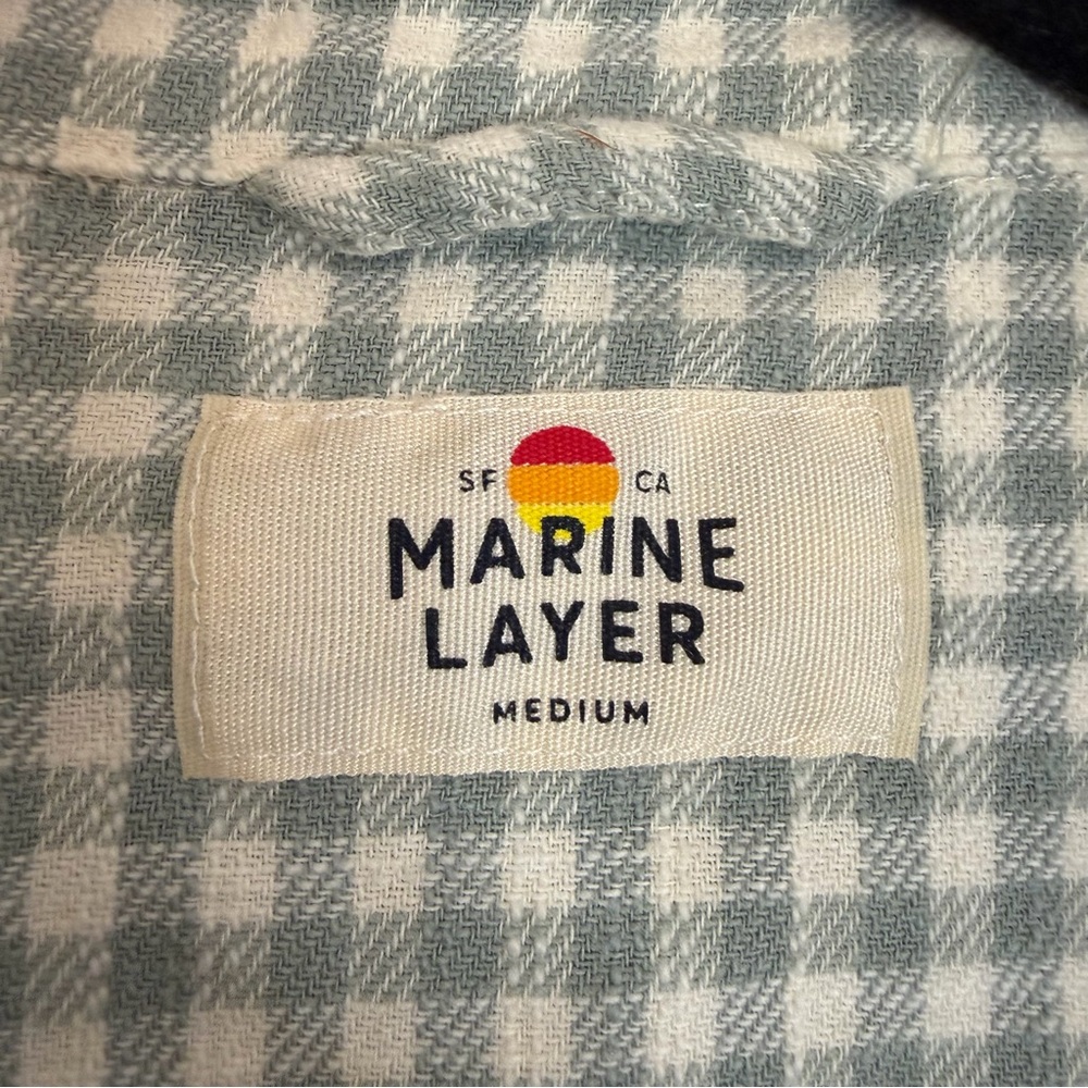 Marine Layer Gray Checkered Button Down Flannel S… - image 2